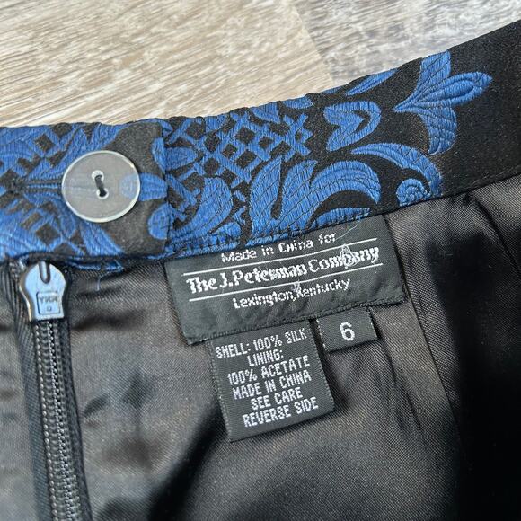 Vintage J. Peterman Silk Maxi Skirt – Baroque Brocade Asian-Inspired Print – 6 - Picture 7 of 7